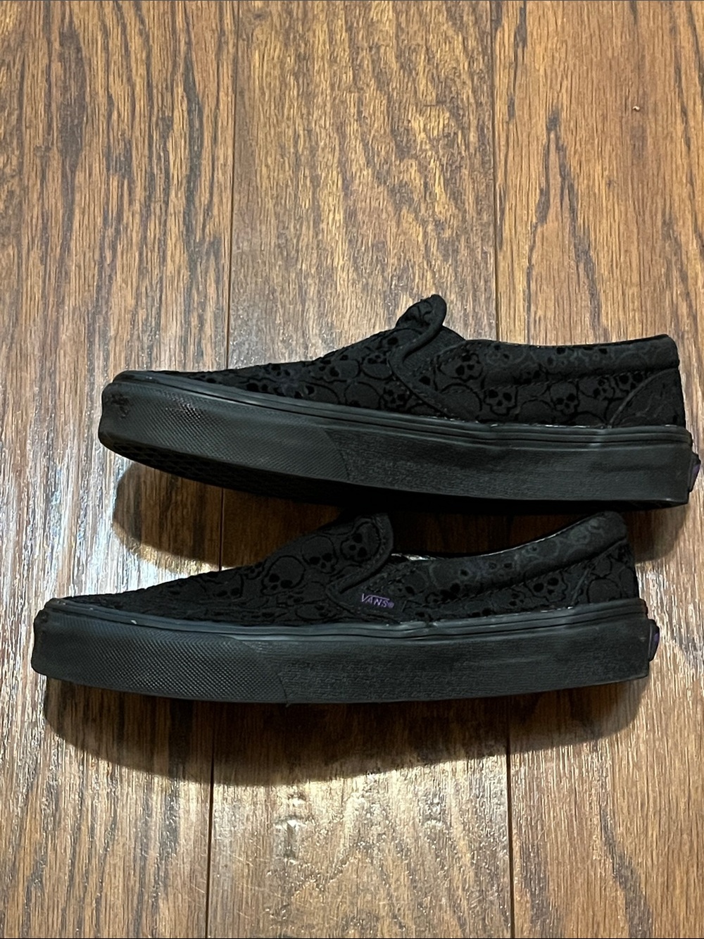 Vans Black Skull Slip-On Sneakers - Picture 8 of 16